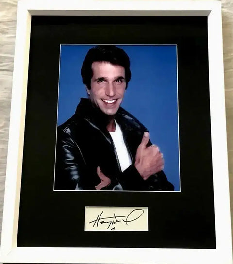 Henry Winkler autograph framed w/ Happy Days 8x10 Fonz photo JSA - AutographsForSale.com