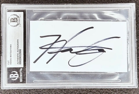 Hideki Matsuyama autographed cut signature BAS 2021 Masters Champion - AutographsForSale.com