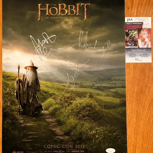 Richard Armitage Martin Freeman Andy Serkis signed Hobbit 2012 SDCC movie poster JSA - AutographsForSale.com