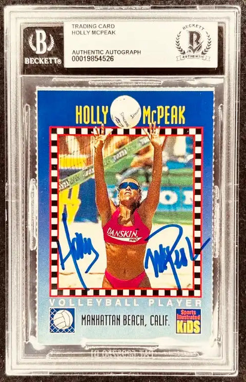 Holly McPeak autographed volleyball trading card, Beckett authenticated, Manhattan Beach, Calif.