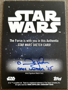 2025 Topps Star Wars Professor Huyang Dan Lawler Signed Sketch Card 1/1 - AutographsForSale.com