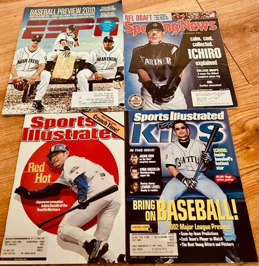4 Ichiro Suzuki Mariners ESPN Sports Illustrated SI for Kids Sporting News magazines - AutographsForSale.com