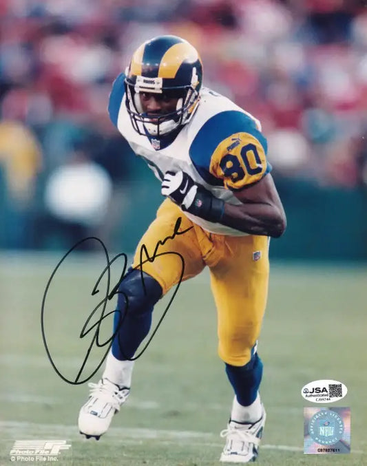 Isaac Bruce autographed St. Louis Rams 8x10 photo JSA - AutographsForSale.com