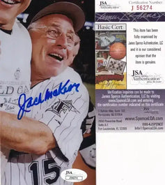 Jack McKeon signed Marlins 2003 NL Champions photo JSA - AutographsForSale.com