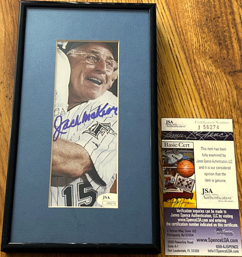 Jack McKeon signed Marlins 2003 NL Champions photo custom framed JSA - AutographsForSale.com