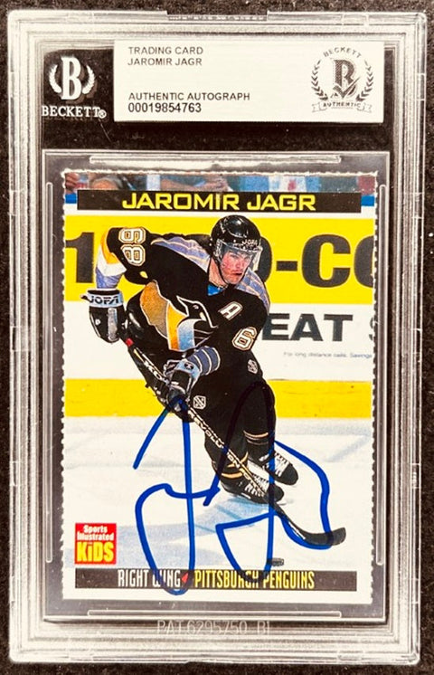 Jaromir Jagr signed Penguins 1999 SI for Kids card BAS