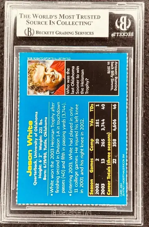 Jason White signed Oklahoma Sooners 2004 SI for Kids Rookie Card BAS - AutographsForSale.com