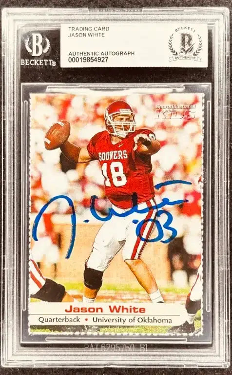 Jason White signed Oklahoma Sooners 2004 SI for Kids Rookie Card BAS - AutographsForSale.com