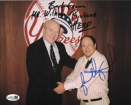 Jason Alexander Richard Herd signed Seinfeld Yankees 8x10 photo JSA - AutographsForSale.com