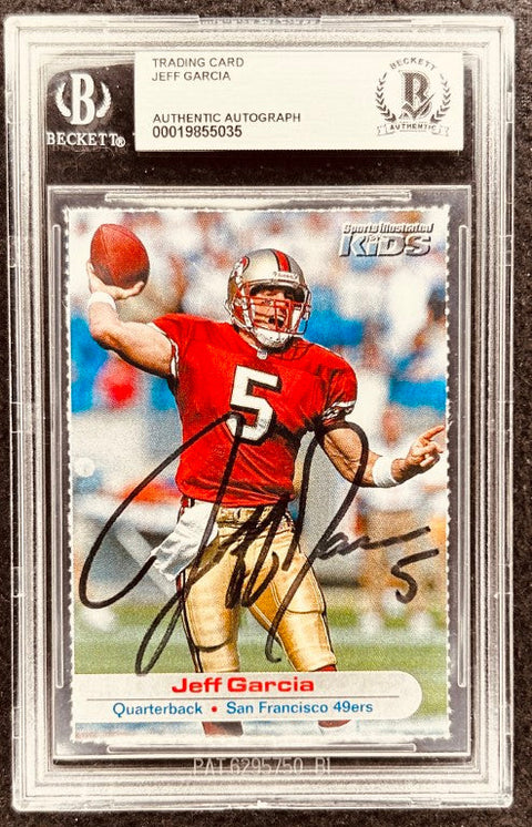 Jeff Garcia signed 49ers 2001 SI for Kids card BAS slab - AutographsForSale.com