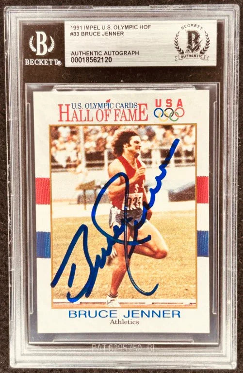 Bruce Jenner signed 1991 US Olympic Hall of Fame card BAS slabbed - AutographsForSale.com