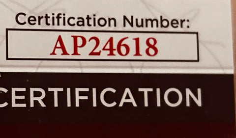 Certification Number AP24618 for authentic autographed memorabilia