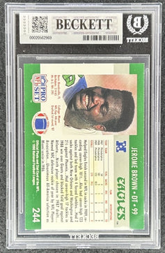 Jerome Brown signed Philadelphia Eagles 1990 Pro Set card BAS slab - AutographsForSale.com