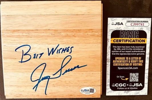 Jerry Lucas signed basketball wood floor w/ Best Wishes JSA NY Knicks - AutographsForSale.com