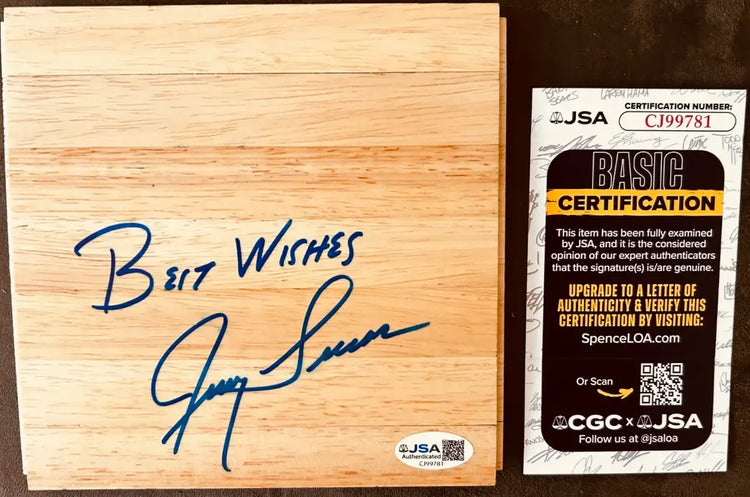 Jerry Lucas signed basketball wood floor w/ Best Wishes JSA NY Knicks - AutographsForSale.com