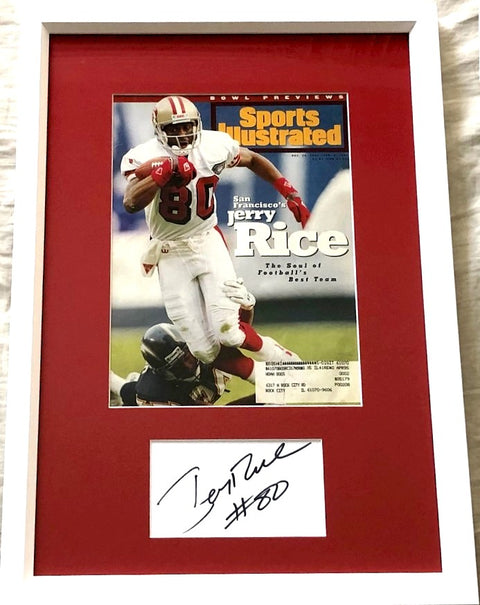 Jerry Rice autograph framed with SF 49ers 1994 SI cover JSA - AutographsForSale.com