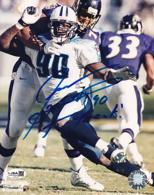 Jevon Kearse signed Tennessee Titans 8x10 photo w/ Freak! JSA - AutographsForSale.com