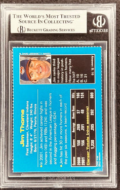 Jim Thome signed Indians 2002 SI for Kids card BAS (back)