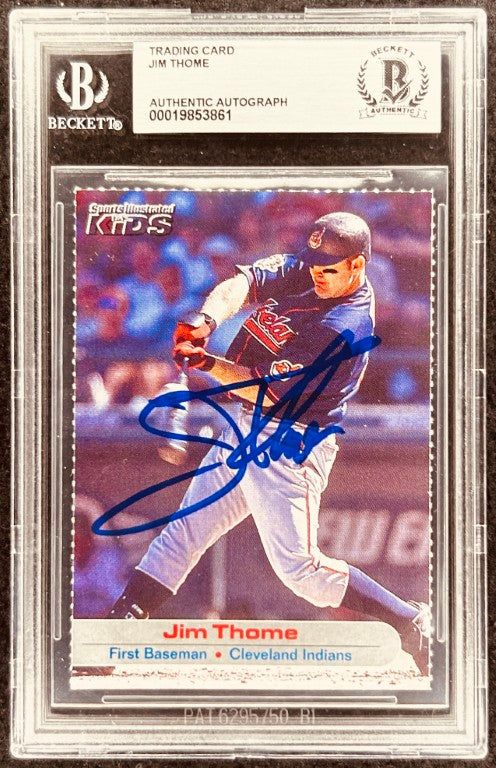 Jim Thome signed Indians 2002 SI for Kids card BAS