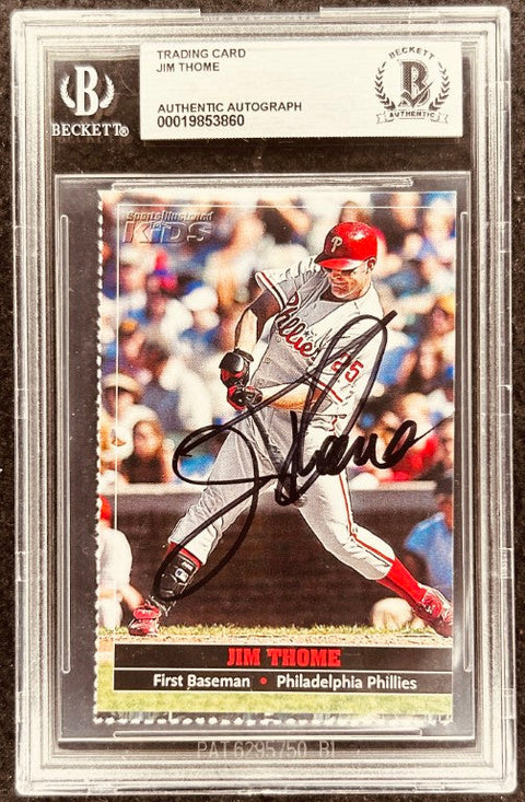 Jim Thome signed Phillies 2004 SI for Kids card BAS
