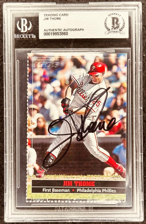 Jim Thome signed Phillies 2004 SI for Kids card BAS