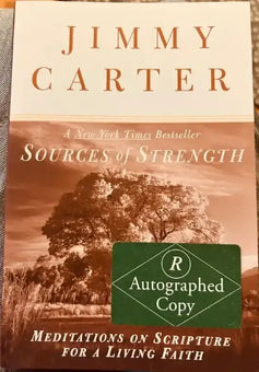 Jimmy Carter autographed Sources of Strength softcover book JSA - AutographsForSale.com
