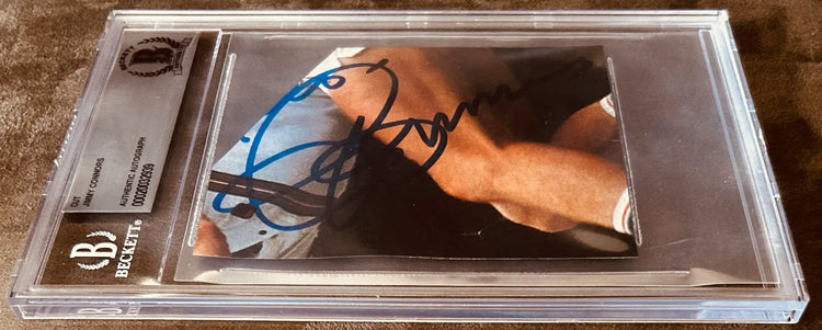 Beckett slabbed Jimmy Connors cut autograph, authenticated sports memorabilia card