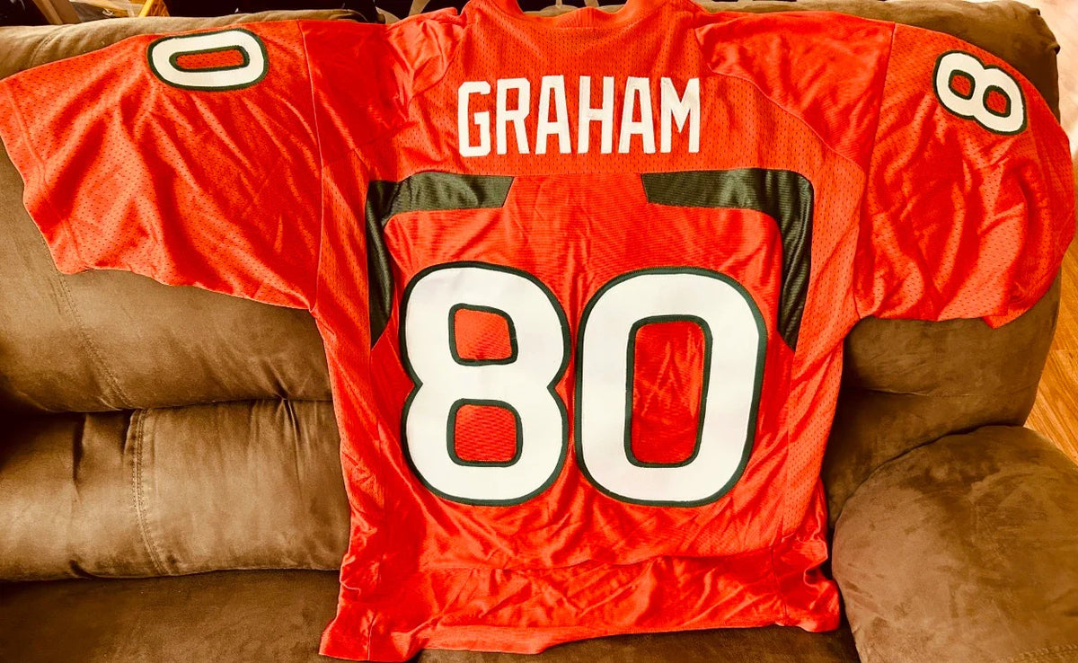 Jimmy Graham Miami Hurricanes 2009 Nike orange XL jersey - AutographsForSale.com
