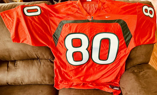 Jimmy Graham Miami Hurricanes 2009 Nike orange XL jersey - AutographsForSale.com