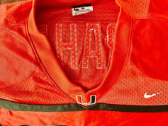 Jimmy Graham Miami Hurricanes 2009 Nike orange XL jersey - AutographsForSale.com