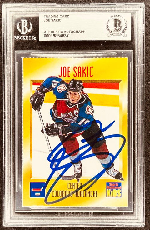 Joe Sakic signed Avalanche 1996 SI for Kids card BAS