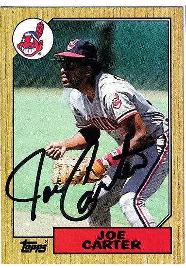 Joe Carter autographed Cleveland Indians 1987 Topps card - AutographsForSale.com