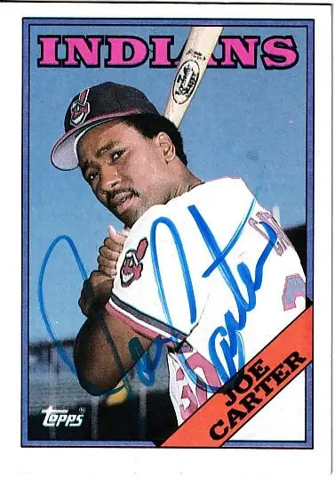 Joe Carter autographed Cleveland Indians 1988 Topps card - AutographsForSale.com