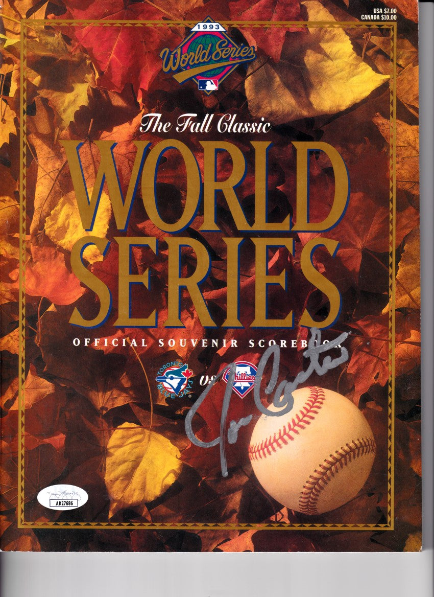 Joe Carter autographed 1993 World Series program JSA