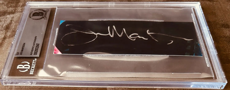 Beckett authenticated Joe Mantegna autograph cut in protective display case