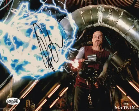 Autographed Matrix movie photo with lightning effect, signed by actor, JSA authenticated