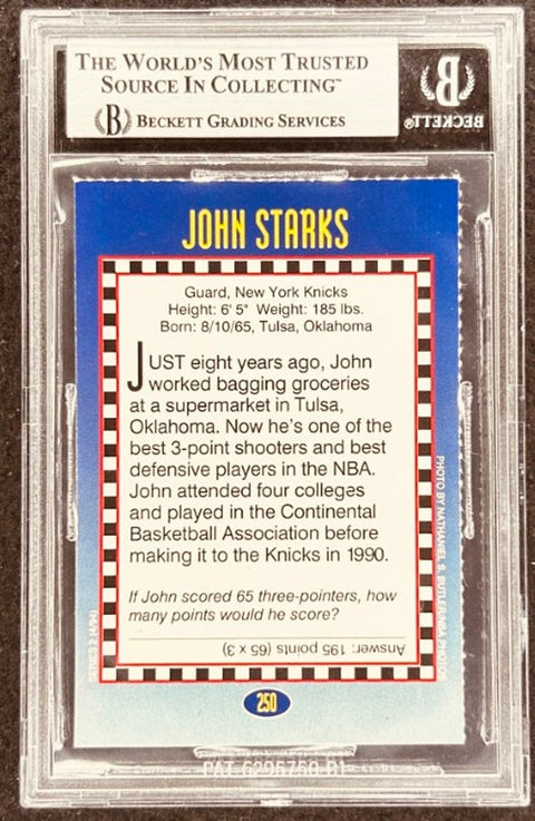 John Starks signed Knicks 1994 SI for Kids card BAS (back)