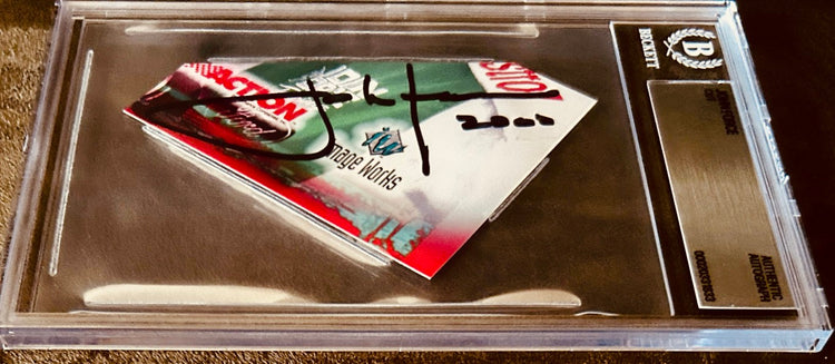 Authentic signed hockey card in Beckett graded case, NHL memorabilia collectible