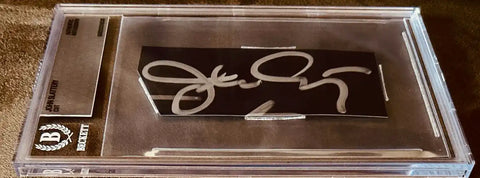 John Slattery autograph signed cut in Beckett authenticated case, authentic memorabilia collectible