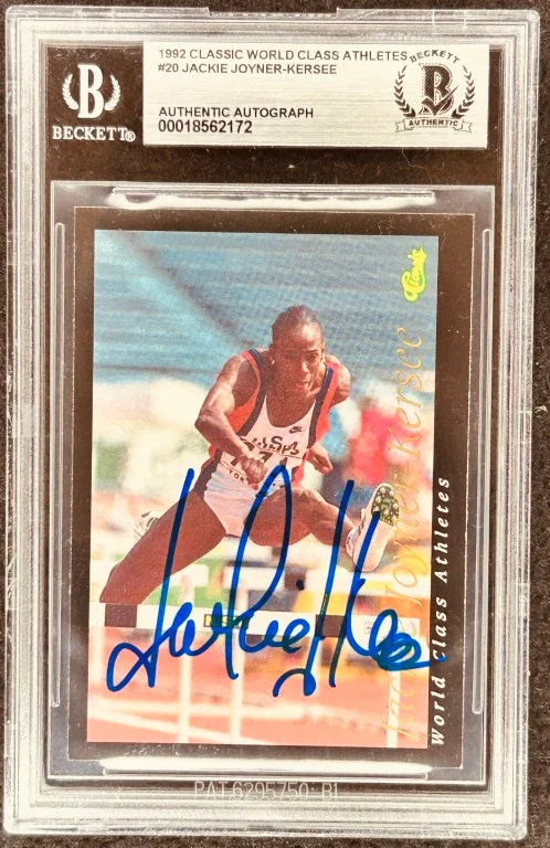 Jackie Joyner-Kersee signed 1992 Classic World Class Athletes card BAS - AutographsForSale.com