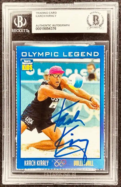 Karch Kiraly Olympic Legend volleyball trading card, Beckett authenticated autograph, signed memorabilia