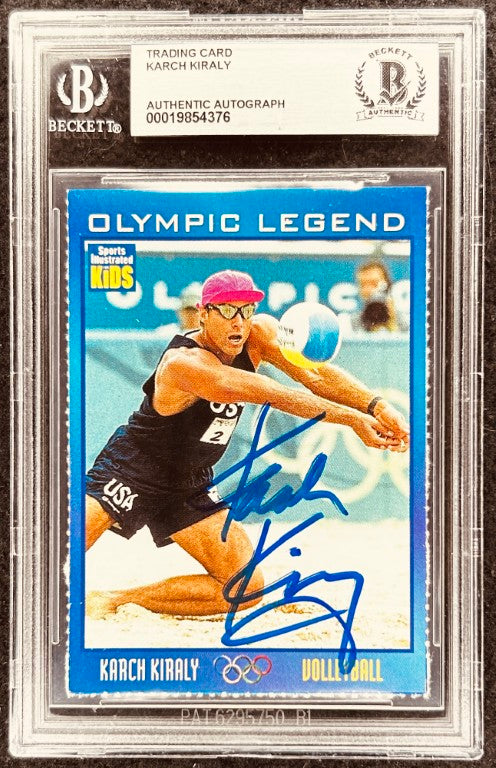 Karch Kiraly Olympic Legend volleyball trading card, Beckett authenticated autograph, signed memorabilia