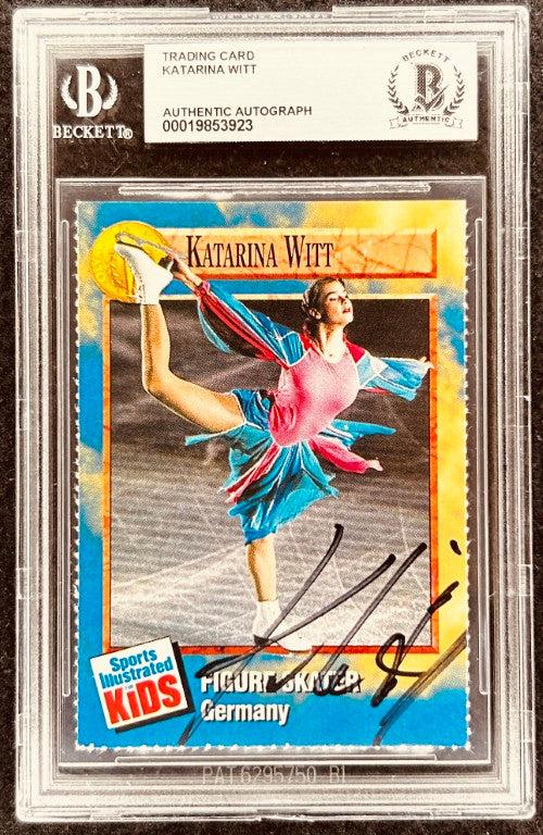 Katarina Witt autographed figure skating trading card, Beckett authenticated, Germany