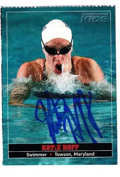 Katie-Hoff-autographed-SI-for-Kids-card_1908369e-b25e-40e1-b3dd-4c7b82278f93 - AutographsForSale.com