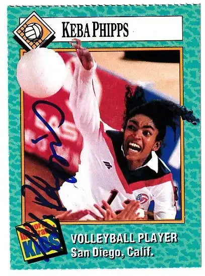Keba Phipps autographed SI for Kids card - volleyball player, signed in blue Sharpie