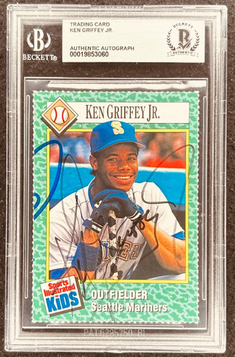 Ken Griffey Jr signed Mariners 1990 SI for Kids card BAS