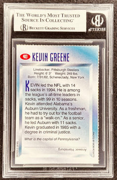 Kevin Greene signed Steelers 1995 SI for Kids card BAS slab - AutographsForSale.com