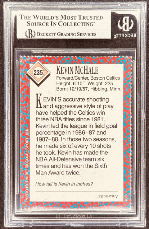 Kevin McHale signed Celtics 1991 SI for Kids card BAS (back)
