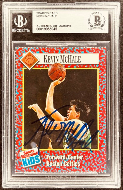 Kevin McHale signed Celtics 1991 SI for Kids card BAS