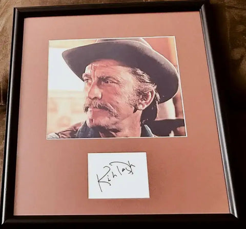 Kirk Douglas cut autograph framed w/ A Gunfight 8x10 photo JSA - AutographsForSale.com